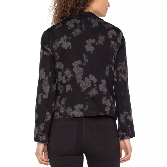 LIVERPOOL NOTCH COLLAR ONE BUTTON BLAZER Size MM / ALL OVER FLORAL - Picture 2 of 4